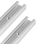 12 Inch Aluminum T Track Two Pack With Predrilled Holes And Screws For DIY Woodworking, Universal Double Cut Profile, Fits Five Sixteenths And One Quarter Inch T Bolts, Great For Drill Press Tables And Router Tables