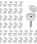200 Pack White Hinged Screw Cover Caps Made From Durable Plastic With Snap On Foldable Design For Covering Screw Heads