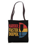 Dragon Boat Racing Tote Bag For Paddlers, black with 'Harder Faster Deeper' print, dragonboating gear for men and women
