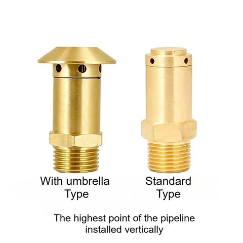 Heavy-Duty Brass Air Admittance Valve Kit Snag This Plumbing Drainage Powerhouse One-Way Vacuum Relief For G1/2 Or G3/4 Lines with standard and umbrella types.