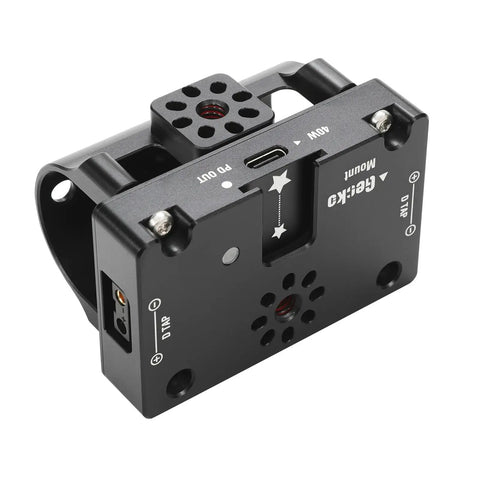 Power Up Your Ring Grip Setup With D Tap And USB C PD Compatible With Tilta Basic And Advanced Ring Grips And DJI RS2 RS3 Pro RS4 RS5 Ring Grip Power Upgrade For Pro Filmmakers And Onset Crews, black power hub with USB-C and D-Tap outputs
