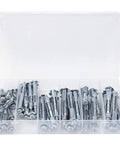 Heavy Duty Hollow Wall Anchor Kit All In One 42 Pack M4 M5 M6 Expansion Bolts For Plasterboard Drywall Brick And Wood Doors With Reinforced Wings And Integrated Washers For Easy Quick Install Thin Metal, assorted anchors in plastic box