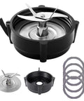 Pro 1200 Blender Replacement Parts Kit With Stainless Steel Cutter Blade Jar Base Cap And Four Silicone Gaskets Complete Workhorse Go To 3 In 1 Set For 1200 Series Blenders, top view