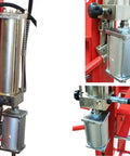 Heavy Duty 20 Ton Air Floor Hydraulic Shop Press With Smooth Pneumatic Operation, detailed view of air cylinder and connections.