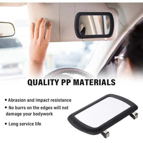 Clip-On Vanity Mirror For Sun Visor, HD Makeup Mirror For Cars, Easy To Install, Durable PP Material, Abrasion Resistant