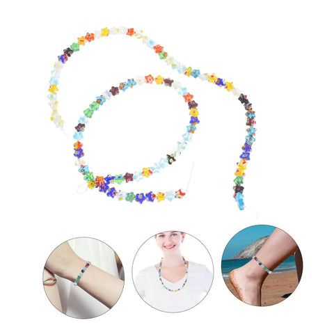 Pentagram Glass Spacer Beads And Bracelet Making Kit With Earring Crafting Tools Straight Up Perfect For Unwinding and colorful star-shaped beads.