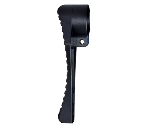 Cobra CNC Machined Aluminum Recoil Buttpad With Quick Detach Hole For 1.25 Inch Tube Black Ergonomic Lightweight Pad side view.