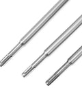 Close-up of Heavy Duty 3-Piece SDS Demolition Bit Set For Rotary Hammers - Bull Point Chisel, Flat Chisel, Scaling Chisel With Tungsten Carbide