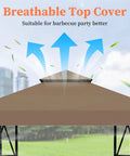 10x10 Foot Canopy Replacement For Outdoor Hangout Shelter Coffee Color with breathable double-tier top in garden setting