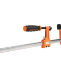 Twelve Inch Steel Bar Clamp With Instant Adjustment And Lightweight Orange Finish One Quarter Inch By Three Quarter Inch Spring Steel Bar Ideal Woodworking Clamp For Quick Grips And Grab And Go Setup, orange steel bar clamp
