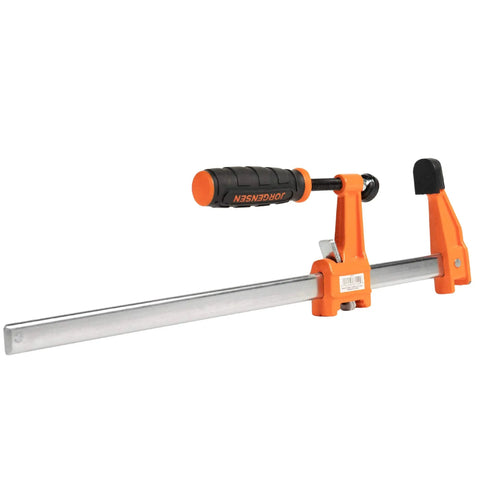 Twelve Inch Steel Bar Clamp With Instant Adjustment And Lightweight Orange Finish One Quarter Inch By Three Quarter Inch Spring Steel Bar Ideal Woodworking Clamp For Quick Grips And Grab And Go Setup, orange steel bar clamp