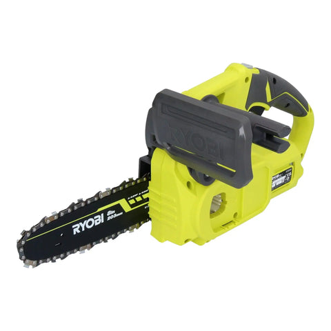 Badass 18 Volt Cordless 8 Inch Chainsaw With Sharp High Tooth Blade And Reliable Manual Oil Pump Made For Smooth Hedge Thinning And Easy Yard Cleanup Tasks In Black Green side view of the chainsaw