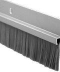 Door Bottom Sweep With Clear Anodized Aluminum Frame And 1-Inch Gray Nylon Brush Insert, 0.25-Inch Wide, 1.875-Inch High, 36-Inch Length, Easy Install Weather Seal That Blocks Drafts, Light, Wind, And Rain