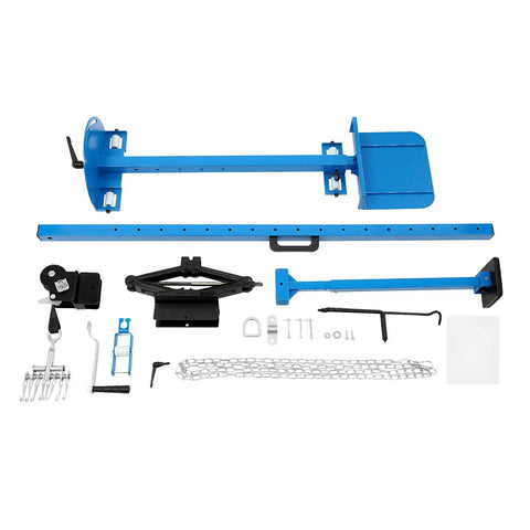 Heavy Duty Car Dent Repair Kit With 1760 Pound Pulling Power And 8 Jaw Hook components laid out on a white background.