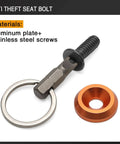 Seat Bolt Screw With Anti Theft Ring 1/4-20 Thread Corrosion Resistant Aluminum Stainless Steel For Harley Touring