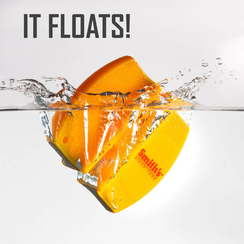Two Step Knife Sharpener With Coarse And Fine Slots, Yellow Grab-And-Go Portable floating in water