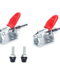 Hardcore Toggle Clamp With 400 Lb Holding Capacity And Quick Release Lever for Woodworking or Metalworking jigs, featuring ergonomic handles and bolts.