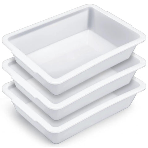 Three Pack Polypropylene Containment Trays For Lab Use 20 L By 14 W By 5 H Rectangular Lab Tray For Sterilizing And Drying Lab Supplies