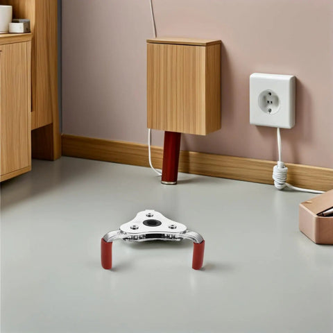 Heavy Duty Aluminum Smoke Transducer Removal Head Tool Rock Solid Sensor Socket Extractor on a floor with modern furniture.