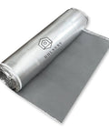 Premium Acoustic Floor Underlayment Roll Featuring Hella Quiet Thermal Eva Foam And Silver Foil Vapor Barrier For Superior Moisture Shield.
