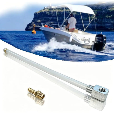 12 Inch Marine Fuel Tank Pickup Tube With Strainer For Boat Gas Tank Universal Fit Replaces Part 7 0948 shown with boat