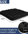 Soft Velvet Office Chair Cushion Pad With Non Slip Silicone Back For Computer Desks And Kitchen Chairs, Black, 16.5W x 15.7D x 1.6H