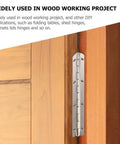 Heavy Duty Stainless Steel Hinges With No Sweat Durability For Doors Cabinets And Wood Crafts Built Tough installed on a wooden door.