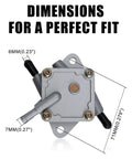 Golf Cart Fuel Pump For EZGO 295cc 350cc TXT And Medalist 4 Cycle Models 1994 Up dimensions shown