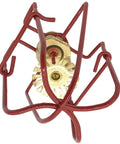 Rock Solid 10 Pack Red Fire Sprinkler Head Guards With Double Hook Mounting, showing durable iron frame and brass nozzle.