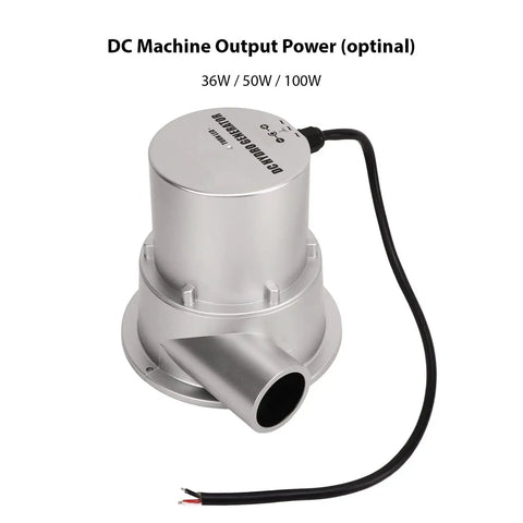 Off Grid Hydro Generator 100W Water Turbine With Permanent Magnet Brushless Motor for 12V Battery Charging, silver casing
