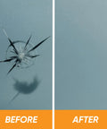 Before and after using DIY Windshield Repair Kit For 4 Chips Four Pack Glass Chip Repair Tool Quick 20 Minute Fix For Auto Glass