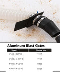 Big Horn 4-inch aluminum blast gate for vacuum/dust collector with hose adapter and clamps