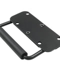 Spring Loaded Chest Handle Set Two Piece Black Stainless Steel Surface Mount Folding Handles With Rubber Grip 97mm Long