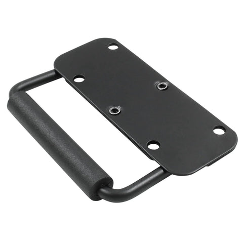 Spring Loaded Chest Handle Set Two Piece Black Stainless Steel Surface Mount Folding Handles With Rubber Grip 97mm Long