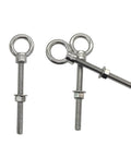 Beefy 1/4 Inch By 4 Inch Heavy Duty Eye Bolts Made From Marine Grade 304 Stainless Steel With Threaded Shoulder, Washers And Nuts, 20 Pack