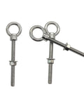 Heavy Duty Marine Grade Eyebolts One Quarter Inch By Four Inch Threaded Shoulder Eyebolts In 304 Stainless Steel With Washers And Nuts