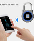 Fingerprint Bluetooth Padlock With No Key Needed Biometric Unlock Waterproof USB Rechargeable Portable Lock with mobile app usage