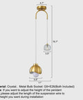 IPEDWO 2-Light Modern Gold Pendant Lights,Light Fixture for Kitchen Island with adjustable height, measuring 11x78.7 inches.