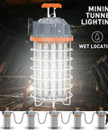 Beefy 150W LED Temporary Work Light IP64 Portable Linkable 24250 Lumens 5000K Daylight for wet location mining tunnel lighting