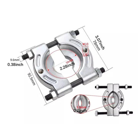 Bearing Splitter And Separator Accessory For Automotive Maintenance Pro Grade Heavy Duty Alloy Steel Angled Edges shown with dimensions
