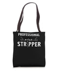 Badass Wire Stripper Electrician Tote Bag For Blue Collar Wiring Jokes and Electrical Engineer Gift, black with white text.