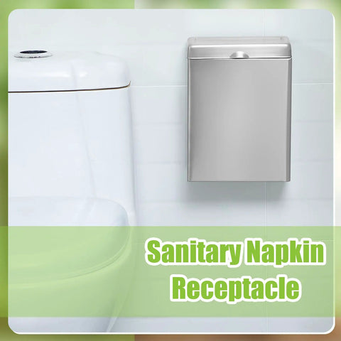 Four Pack Wall Mounted Sanitary Napkin Receptacle Stainless Steel Tampon Disposal Bins For Home Office And Public Restrooms Bathroom