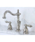 Heritage 8 Inch Widespread Lavatory Faucet With Brass Pop Up Dope Matte Black Finish For Modern Bathrooms
