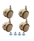 Threaded Stem Swivel Furniture Casters with Brakes for Easy Replacement 360 degree smooth rolling on quiet rubber wheels M6 size