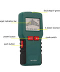 Straight Up 4 In 1 Wall Scanner And Stud Finder showing power button, mode switch, and LCD screen for drywall install.