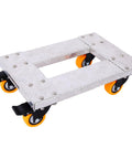 Heavy Duty Furniture Dolly With 18x12 Inch Platform, Compact Yet Beastly Platform Cart Capable Of 800 Lb Load, Built To Move Heavy Furniture, Appliances, And Gear In Home, Shop, Or Garage; aluminum frame with orange casters