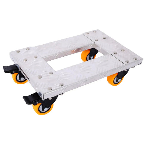Heavy Duty Furniture Dolly With 18x12 Inch Platform, Compact Yet Beastly Platform Cart Capable Of 800 Lb Load, Built To Move Heavy Furniture, Appliances, And Gear In Home, Shop, Or Garage; aluminum frame with orange casters