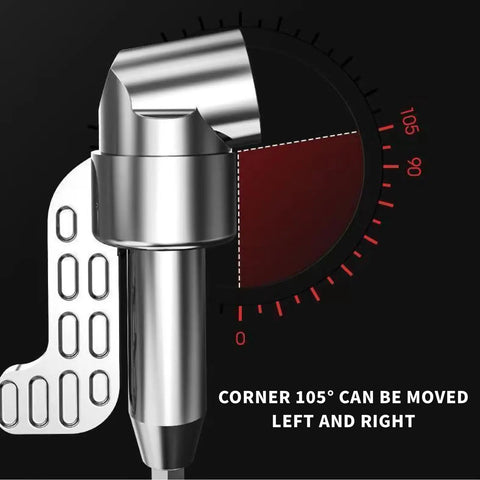 105 Degree Right Angle Drill Attachment Set with angle indicator, showing rotation for tight spaces and hard to reach corners.