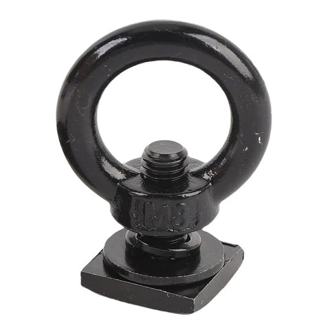 Hella Tough Stainless Steel T Track Mount Tie Down Anchors With M8 Heavy Duty T Slot Locking Rings, black M8 anchor detail.
