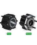 Automatic Mechanical Wheel Locking Hub With 28 Splines shows front and reverse views, designed for Nissan D22 and Frontier.